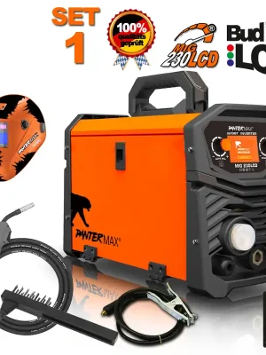 Cenový Hit PANTERMAX® MIG230LCD invertorová svářečka MIG/TIG/MMA SET1