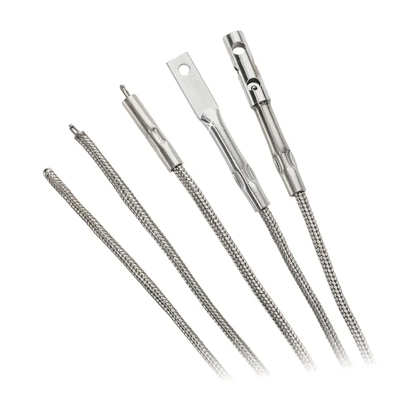 Akce High Temperature Inconel Overbraided Ceramic Fibre Insulated Thermocouples - Thermocouple type JMeasuring end type style 2Termination type stripped leadsLenght 3 m