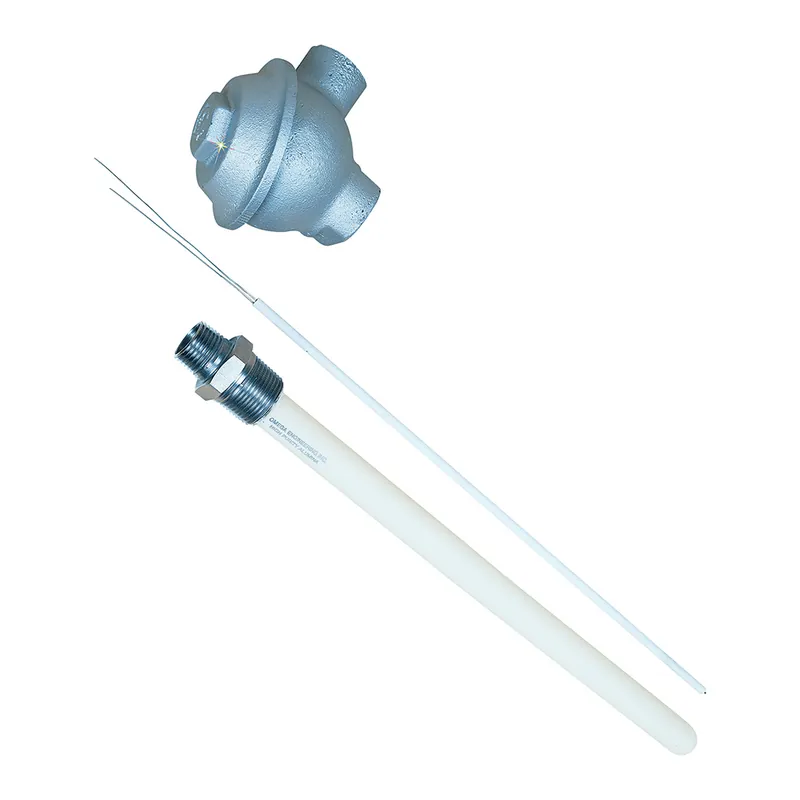 Vysokoteplotní platinová termočlánková sonda v keramické jímce s hlavicí - Typ termočlánku SPrůměr drátu 0,810 mm (20 AWG) Výprodej