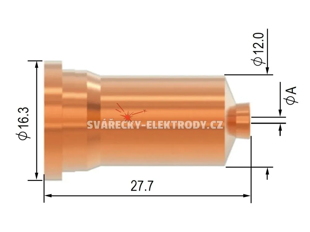 Dýza PARKER SCP 120 - 1,2 mm (70 A) - kontaktní řezání s ochranou Vrácení Zdarma