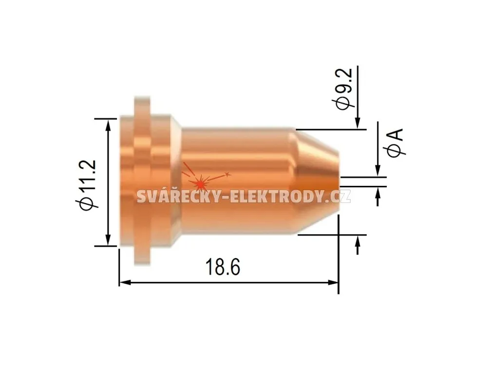 Dýza SCP 40/60, PT-60, HS-60 - 0,65 mm (20 A) - řezání s odstupem Nejprodávanější