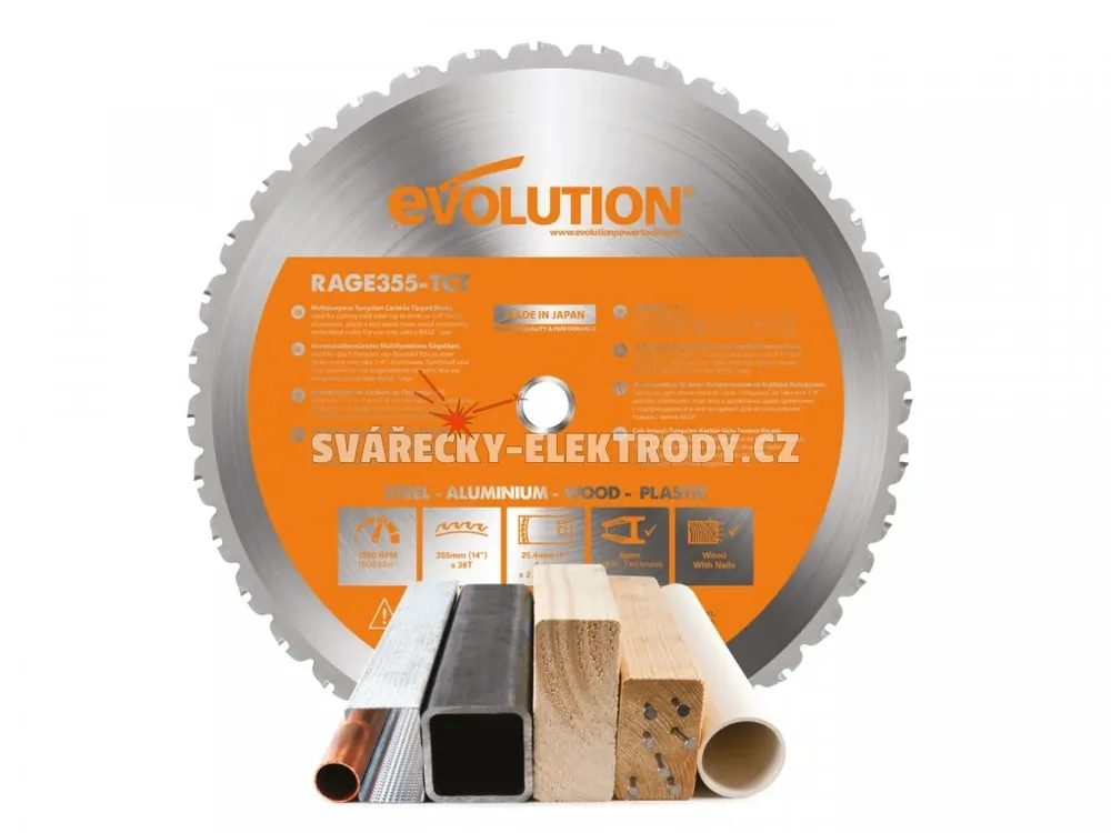 Pilový kotouč EVOLUTION RAGE 355 mm - multifunkční Bezpečná Platba