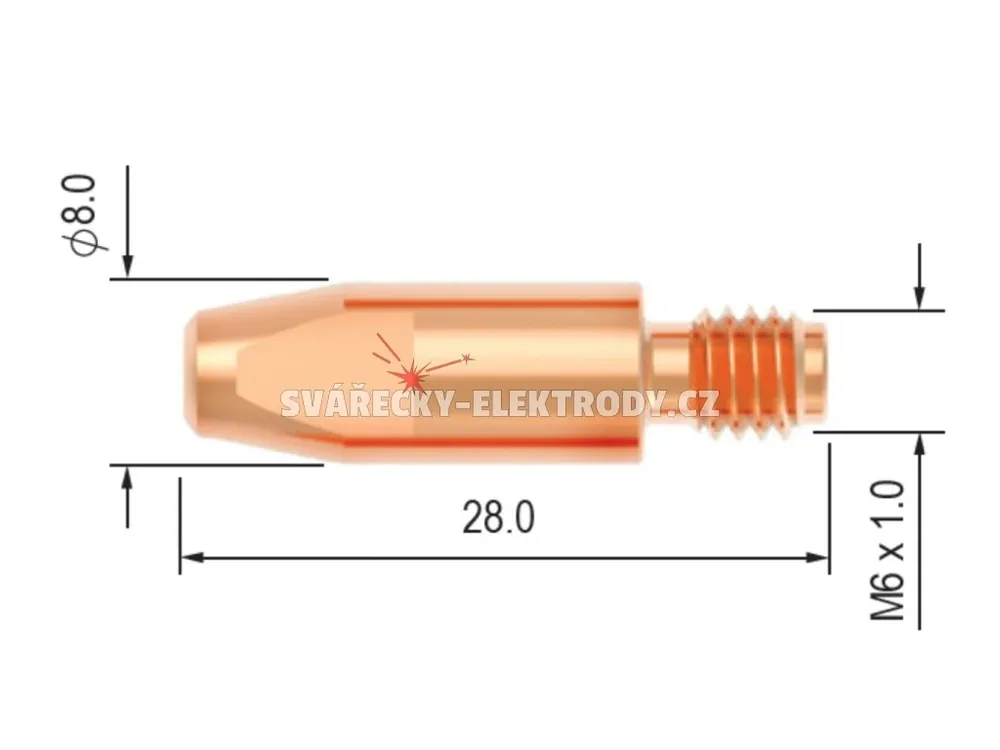 Objednat Nyní Průvlak BINZEL M6/8/28, E-Cu - 1,6 mm