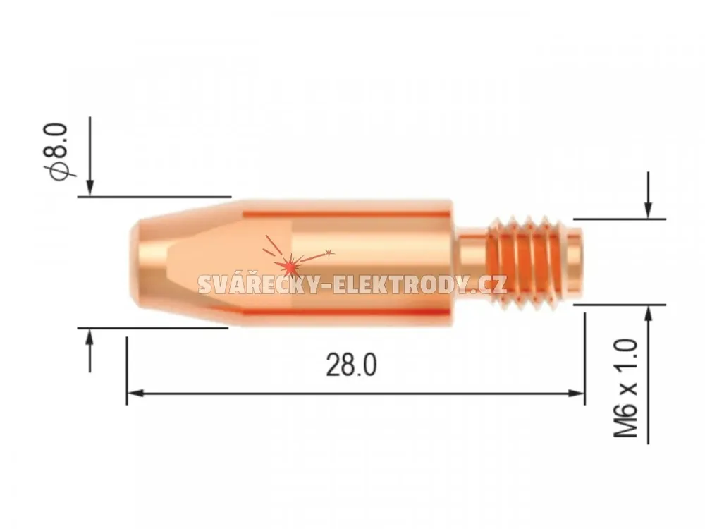 Akční Nabídka Průvlak BINZEL M6/8/28, E-Cu - 0,8 mm