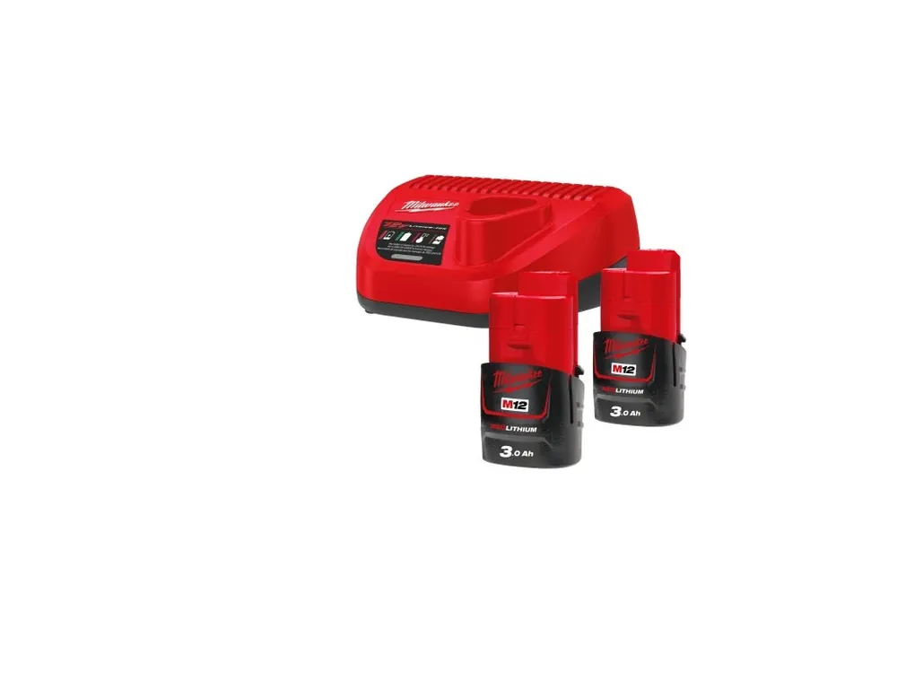 M12 NRG-302 sada akumulátorů a nabíječky 2× M12 B3 3,0 Ah C12 C 4933451902 MILWAUKEE Top Prodej