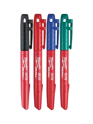Autentický Textmarker – Marker mit feiner Spitze – farbig 4 Stück INKZALL™ Milwaukee /48223106/