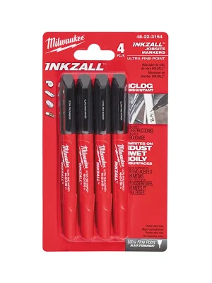 Akční Nabídka Marker - Marker mit extra feiner Spitze - schwarz 4 Stück INKZALL™ Milwaukee /48223154/