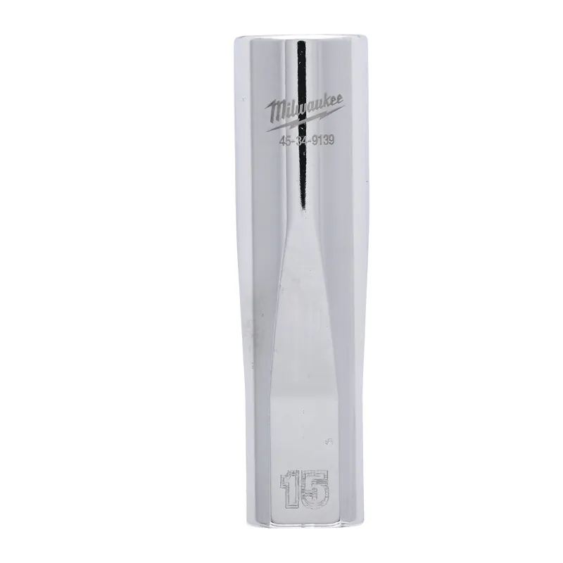 Steckschlüssel 1/2" - Sechskant 15 CHROME™ verlängert Milwaukee /4932480035/ Novinka