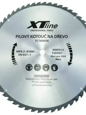 Rychlé Dodání Kotouč pilový profi 600x3,5x30/56 zubů XTLINE TC60061