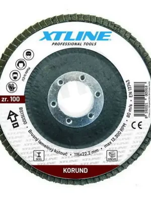 Sezónní Sleva Kotouč brusný lamelový-korund 115mm, zr.100 STAVTOOL BS115100