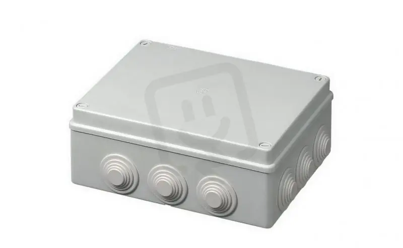 Ověřený Krabice S-BOX 506, 240x190x90mm, 12 průchodek, IP55 šedá, plastové šrouby, 650°C