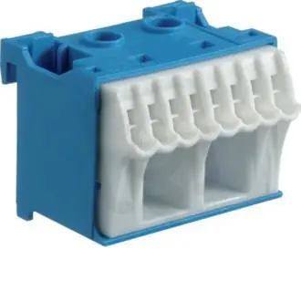 QuickConnect bezšroubový blok N, modrý, 10 svorek, 2x25+8x4mm2, šíře 45mm KN10N Akční Nabídka