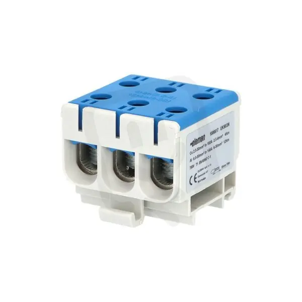 Svorka univerzální UK 50/3 N 160A 1pól. AL/CU krytá modrá na DIN ELEMAN 1006617 Sleva