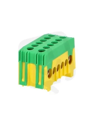 Můstek PE 8+4 (svork.8x16mm2, 4x25mm2) krytý dvouřadý, IP20, zelený, 130A na DIN Nejlepší Cena