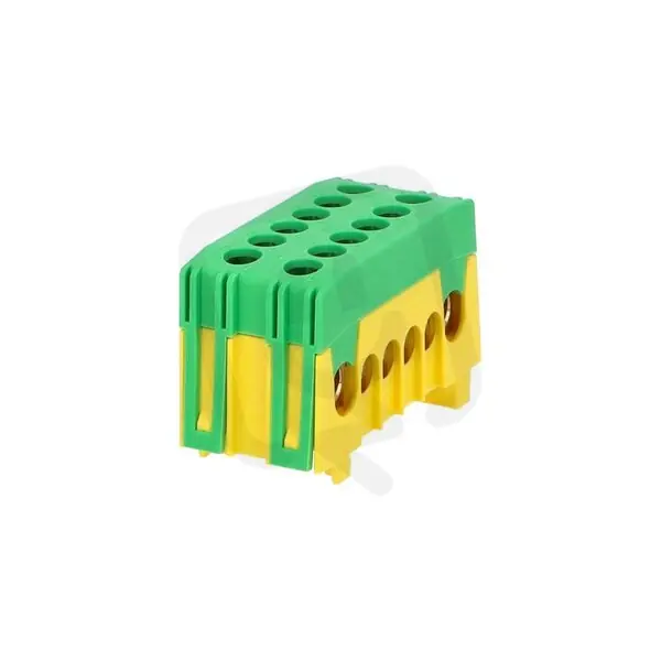 Můstek PE 8+4 (svork.8x16mm2, 4x25mm2) krytý dvouřadý, IP20, zelený, 130A na DIN Nejlepší Cena