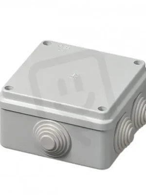 Krabice S-BOX 106, 100x100x50 mm, 6 průchodek, IP55 šedá, kovové šrouby, 650°C Top Prodej