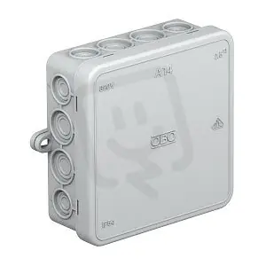 Aktuální OBO A 14 Odbočné krabice bez svorkovnice 100x100x38 světle šedá Polyetylén PE