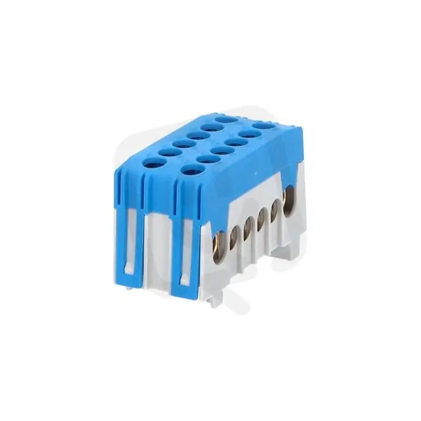 Můstek N 8+4 (svork.8x16mm2, 4x25mm2) krytý dvouřadý, IP20, modrý, 130A, na DIN Vysoce Kvalitní
