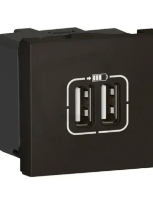 Bezpečná Platba MOSAIC USB NABÍJEČKA A+A 3A 15W 2 MODULY ČERNÁ LEGRAND 079194L