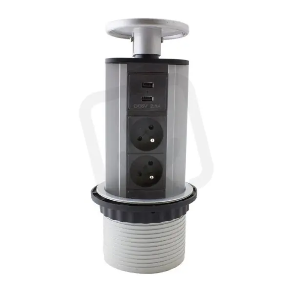 Přípojný zásuvkový sloupek pro desku stolu 2x 230V + 2x USB 1000mA 4739178 Must-Have
