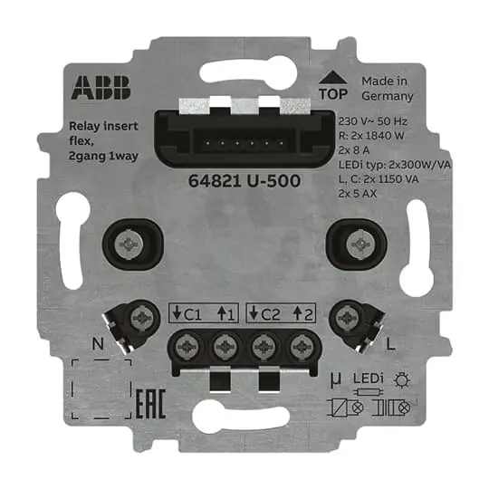 Přístroj spínací flex se dvěma relé 64821 U-500 ABB 2CKA006800A3045 Nakupujte Hned