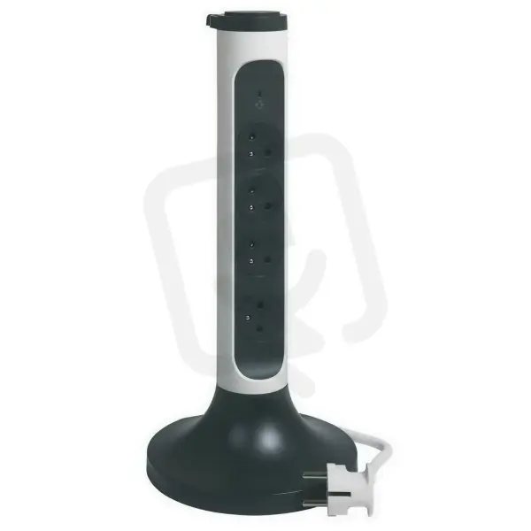 SLOUPEK 4X2P+T S PŘEPĚŤOVOU OCHRANOU, KABEL 2 M, BÍLÁ/TMAVĚ ŠEDÁ LEGRAND 049410 Horká Nabídka