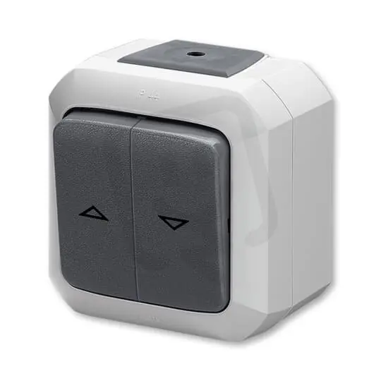Aktuální Žaluziový spínač ABB VARIANT+ řazení 1+1 s blokováním IP54 šedá 3558N-C89510 S