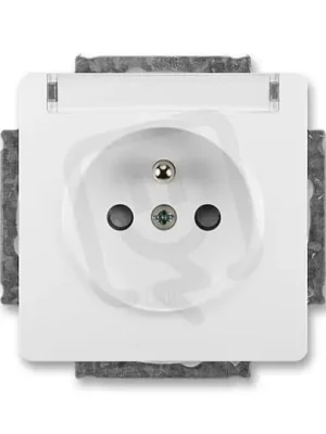 Vysoce Kvalitní Zásuvka s clonkami s popisovým polem 5518G-A02352 B1 jasně bílá Swing ABB