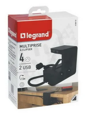 Objednat Nyní Připínací prodlužovací kabel černý s vypínačem 1,5m 4 zásuvky USB A+A Legrand