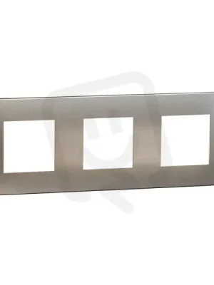 Rychlé Dodání Krycí rámeček NOVÁ UNICA STUDIO METAL trojnásobný, White Aluminium/Bílý