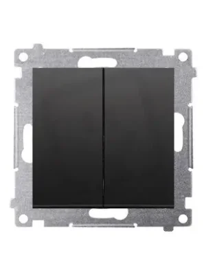 Aktuální Přepínač dvojitý střídavý, řazení 6+6, 10AX, 250V~ černá matná DW6/2.01/X/49