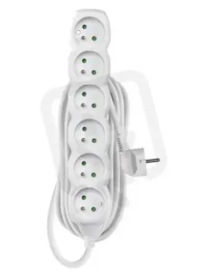 Prodlužovací kabel 5 m 6 zásuvek bílý PVC 1,5mm2 EMOS P0615R Sleva