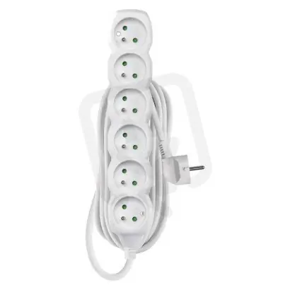 Prodlužovací kabel 5 m 6 zásuvek bílý PVC 1,5mm2 EMOS P0615R Sleva