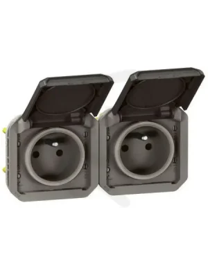 NOVÉ PLEXO IP55 ZÁSUVKA DVOJNÁSOBNÁ 2X2P+T HORIZONTÁLNÍ ANTRACIT LEGRAND 069842L Koupit Online