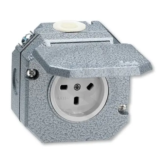 Nejlepší Volba Zásuvka ABB GARANT Al, vzor D, IP55, šedá 5515N-C05754