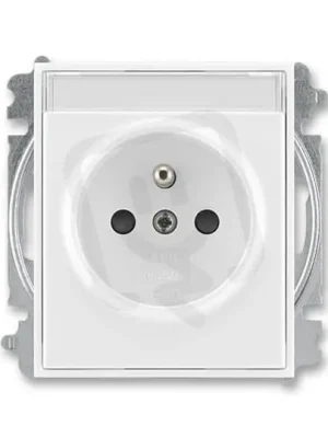 Časově Omezené ABB ELEMENT,TIME Zásuvka s clon. s popis. polem bílá/bílá 5519E-A02352 03