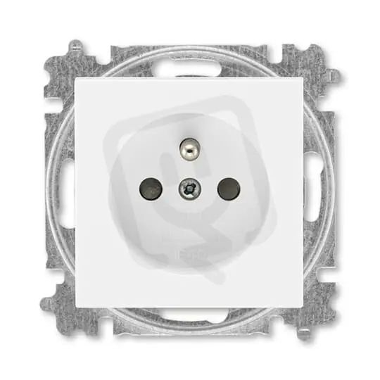 Zlevněný ABB LEVIT Zásuvka 55x55 s ochranným kolíkem s clonkami bílá 5519H-A02557 03