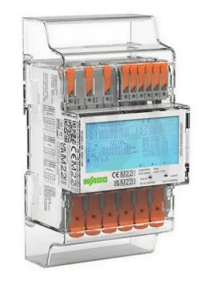 Elektroměr bezšroubový WAGO 879-3000, 400V, 65 A, RS-485/MODBUS/M-Bus/Bluetooth Originální