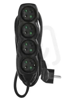 Prodlužovací kabel 5 m 4 zásuvky černý PVC 1,5mm2 EMOS PC0415R Značkový