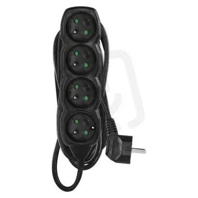 Prodlužovací kabel 5 m 4 zásuvky černý PVC 1,5mm2 EMOS PC0415R Značkový
