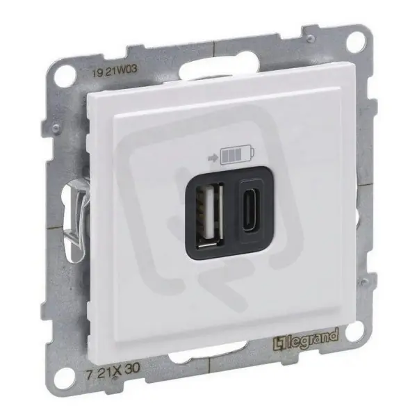 SUNO BÍLÁ USB NABÍJEČKA DVOJITÁ TYP A+C LEGRAND 721130 Jen Po Omezenou Doba