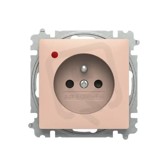 Zásuvka ABB ZONI s clonkami s ochranou před přepětím pudrová 6699T-A06657 242 Top Prodej