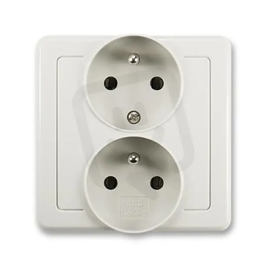 Tovární Cena Dvojzásuvka ABB SWING s ochrannými kolíky světle šedá 5512G-C02249 S1