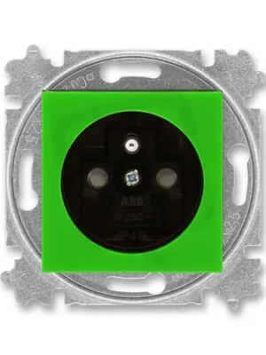 ABB LEVIT Zásuvka s ochr. kolíkem s clonkami zelená/kouř. černá 5519H-A02357 67 Bezpečná Platba