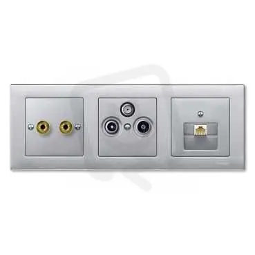 Dokud Zásoby Vydrží Merten Centrální deska anténní zásuvky 2/3 Aluminium SCHNEIDER MTN297560