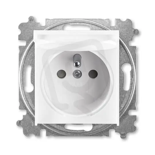 ABB LEVIT Zásuvka s ochr. kolíkem s clonkami s víčkem bílá/bílá 5519H-A02397 03 Časově Omezené