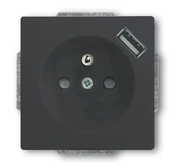 ABB Future linear,Solo Zásuvka s kolíkem s USB antracitová 20 MUCBUSB-81-500 Ihned K Objednání