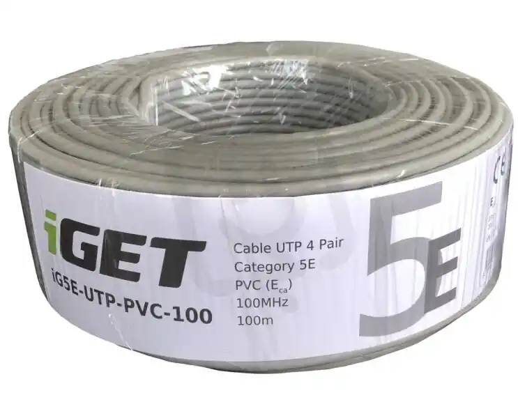 Nejlepší Cena Datový kabel UTP cat 5e PVC drát 100m iGET 84005011