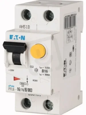 Oblíbený Proudový chránič s jističem Eaton PFL6-6/1N/B/003 6A 30mA (6kA) 286428