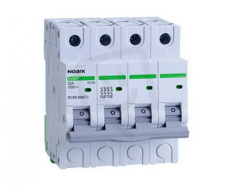 DC Vypínač NOARK 101763 EX9IP šířka 4 moduly, 4pól, 32A Vrácení Zdarma
